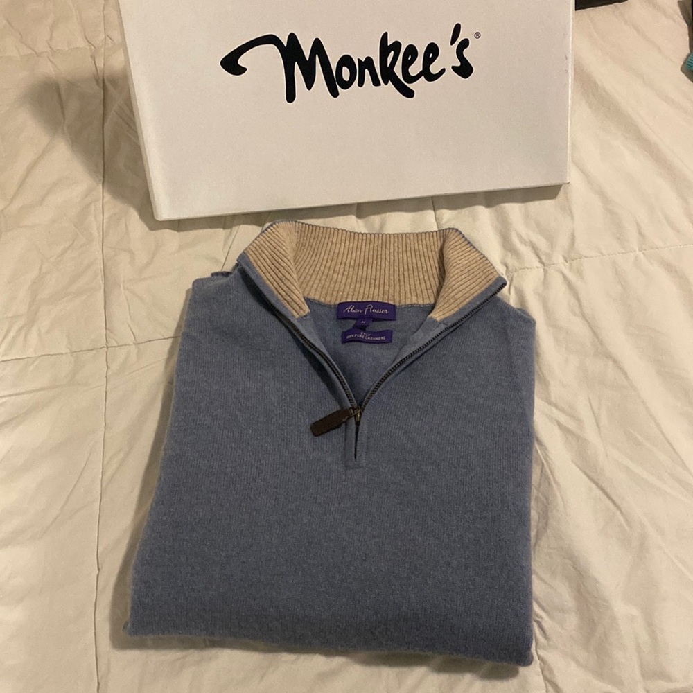 Alan Flusser 100% Cashmere Sweater Quarter Zip